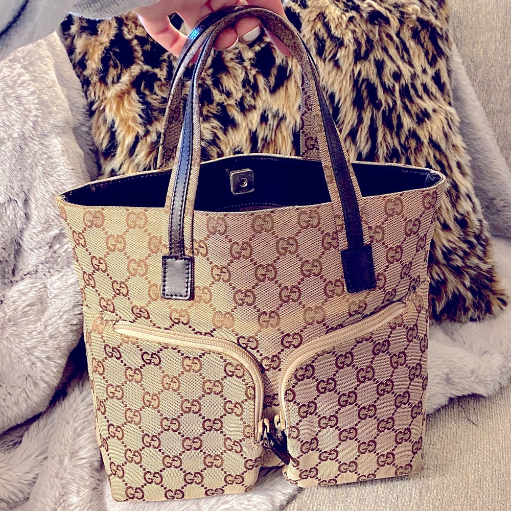 SOLD Authentic Gucci Monogram Hand Bag